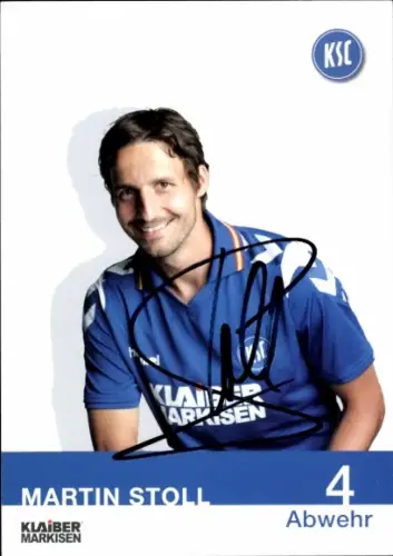 Autogrammkarte Fußballer Martin Stoll, Karlsruher SC, Autogramm