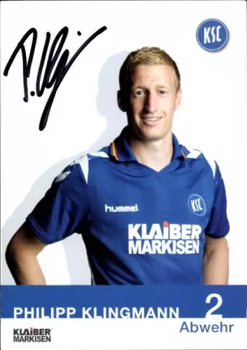 Autogrammkarte Fußballer Philipp Klingmann, Karlsruher SC, Autogramm