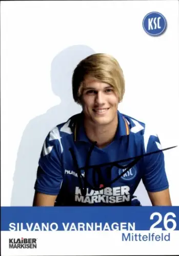 Autogrammkarte Fußballer Silvano Varnhagen, Karlsruher SC, Autogramm