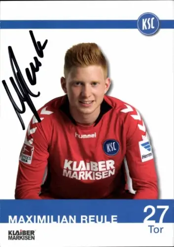 Autogrammkarte Fußballer Maximillian Reule, Karlsruher SC, Autogramm