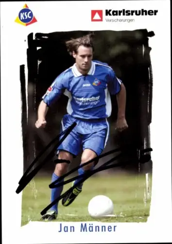 Autogrammkarte Fußballer Jan Männer, Karlsruher SC, Autogramm