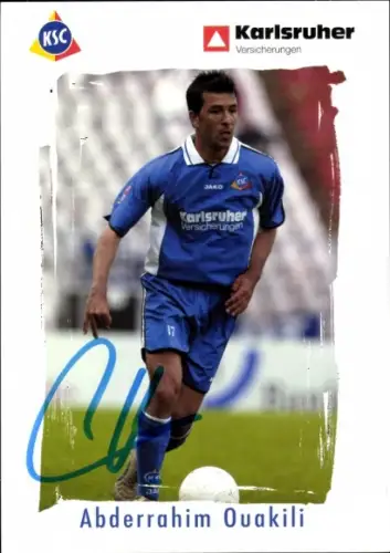 Autogrammkarte Fußballer Abderrahim Ouakili, Karlsruher SC, Autogramm