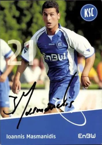 Autogrammkarte Fußballer Ioannis Masmanidis, Karlsruher SC, Autogramm