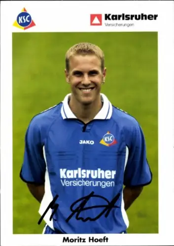 Autogrammkarte Fußballer Moritz Hoeft, Karlsruher SC, Autogramm
