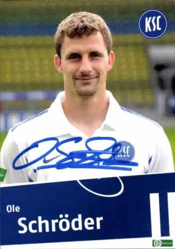 Autogrammkarte Fußballer Ole Schröder, Karlsruher SC, Autogramm