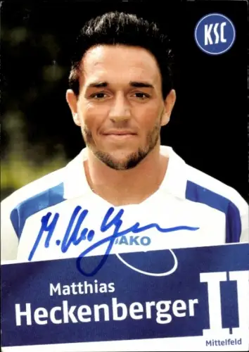 Autogrammkarte Fußballer Matthias Heckenberger, Karlsruher SC, Autogramm