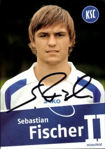 Autogrammkarte Fußballer Sebastian Fischer, Karlsruher SC, Autogramm