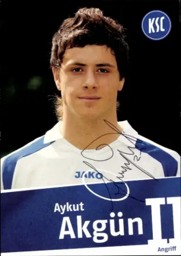Autogrammkarte Fußballer Aykut Akgün, Karlsruher SC, Autogramm