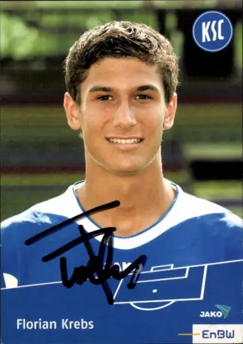 Autogrammkarte Fußballer Florian Krebs, Karlsruher SC, Autogramm