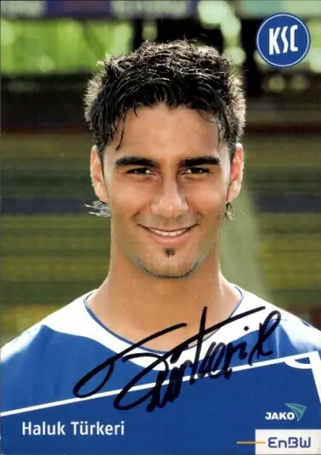 Autogrammkarte Fußballer Haluk Türkeri, Karlsruher SC, Autogramm