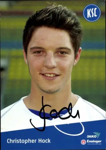 Autogrammkarte Fußballer Christopher Hock, Karlsruher SC, Autogramm