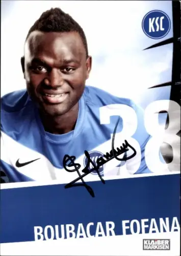 Autogrammkarte Fußballer Boubacar Fofana, Karlsruher SC, Autogramm