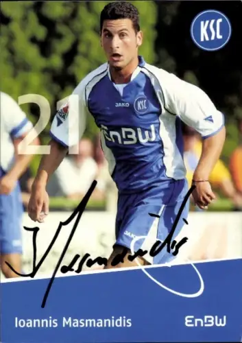 Autogrammkarte Fußballer Ioannis Masmanidis, Karlsruher SC, Autogramm