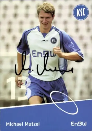 Autogrammkarte Fußballer Michael Mutzel, Karlsruher SC, Autogramm
