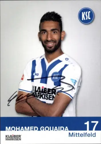 Autogrammkarte Fußballer Mohamed Gouaida, Karlsruher SC, Autogramm