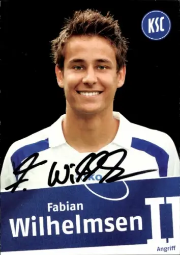 Autogrammkarte Fußballer Fabian Wilhelmsen, Karlsruher SC, Autogramm