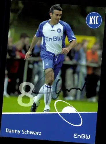 Autogrammkarte Fußballer Danny Schwarz, Karlsruher SC, Autogramm