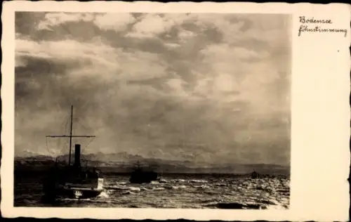 Ak Bodensee, Dampfer, Föhnstimmung