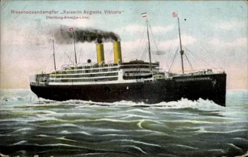 Ak Dampfschiff Kaiserin Auguste Viktoria, HAPAG, Dampfer