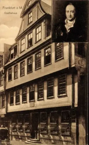 Ak Frankfurt am Main, Goethehaus, Portrait Johann Wolfgang von Goethe