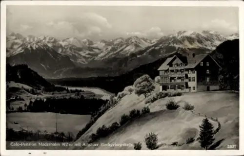 Ak Maderhalm Fischen im Allgäu Schwaben, Café-Pension Maderhalm