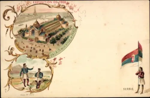 CPA Paris, Exposition de 1900, Palais de la Ville de Paris, Serbie