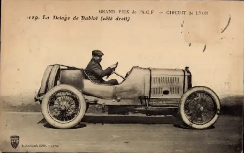 Ak Circuit de Lyon, La Delage de Bablot, Auto