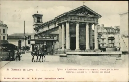 Ak Saint Germain en Laye Yvelines, Eglise, A l'interieur se trouve le mausole