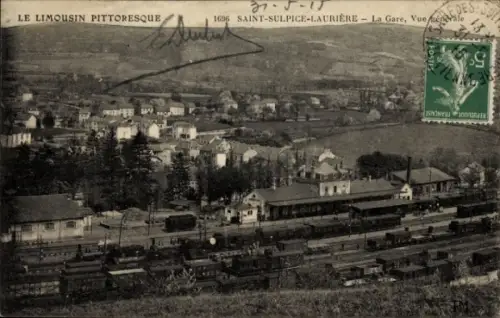 Ak Saint Sulpice Laurière Haute Vienne, La Gare, Vue generale