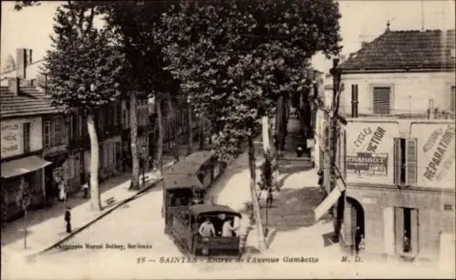 Ak Saintes Charente-Maritime, Avenue Gambetta