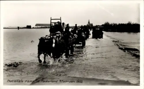 Ak Nationale ramp in Nederland, 1. Februar 1953