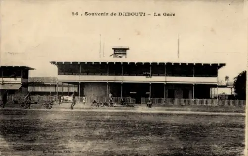 Ak Djibouti Dschibuti, Souvenir de  La Gare, Gebäude