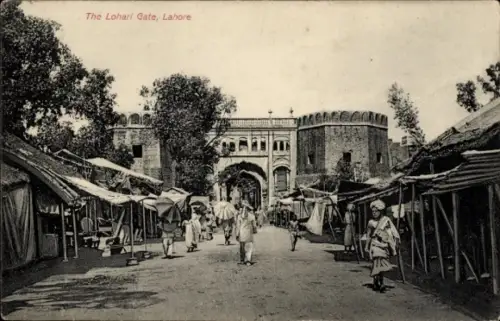 Ak Lahore Pakistan, Lohari Gate,  Marktstände, Menschen,  