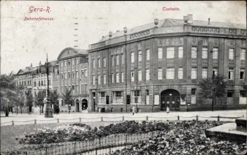 Ak Gera in Thüringen, Bahnhofstraße, Tonhalle