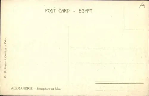 Ak Alexandria Ägypten, The Semaphore in Mex