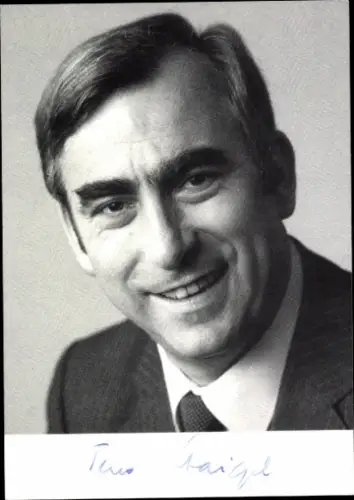 Ak Theo Waigel, Politiker, Portrait, Autogramm