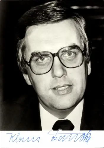 Autogrammkarte Politiker Klaus Francke, Autogramm