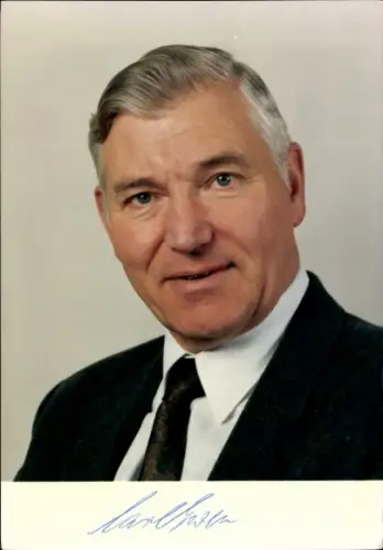 Autogrammkarte Politiker Carl Ewen, MdB, SPD, Portrait, Autogramm