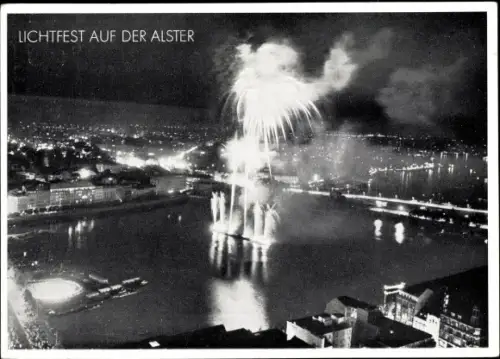 Ak Hamburg, Erinnerungskarte, Deutsches Turnfest 1953, Lichtfest auf der Alster