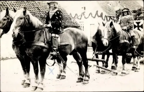 Foto Ak Domersleben Wanzleben Börde in Sachsen Anhalt, Landwehrfest, Festumzug 1938
