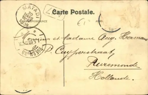 Ak Belgisch-Kongo RD Kongo Zaire, Store einer Station im Oberkongo