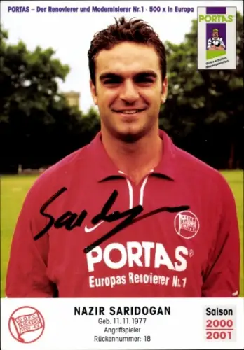 Autogrammkarte Fußballer Nazir Saridogan, Kickers Offenbach, Autogramm