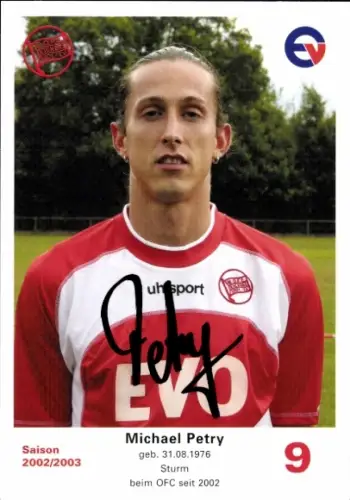 Autogrammkarte Fußballer Michael Petry, Kickers Offenbach, Autogramm