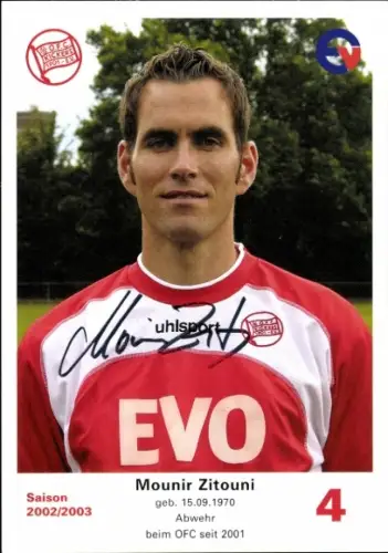 Autogrammkarte Fußballer Mounir Zitouni, Kickers Offenbach, Autogramm