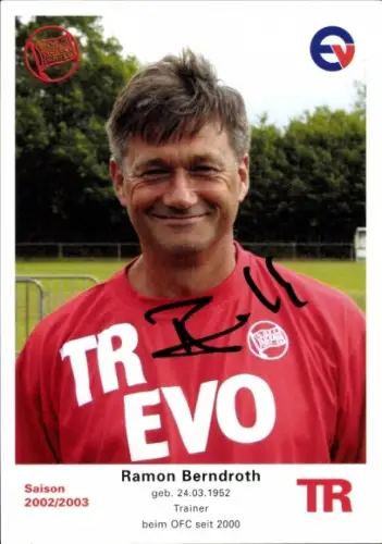 Autogrammkarte Trainer Roman Berndroth, Kickers Offenbach, Autogramm