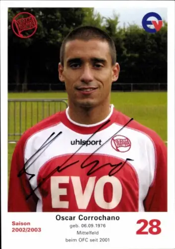 Autogrammkarte Fußballer Oscar Corrochano, Kickers Offenbach, Autogramm