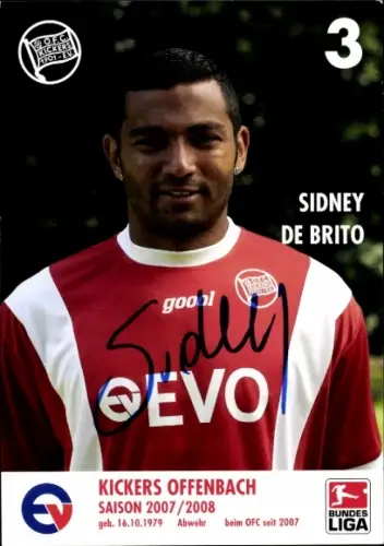 Autogrammkarte Fußballer Sidney de Brito, Kickers Offenbach, Autogramm