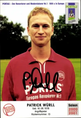 Autogrammkarte Fußballer Patrick Würll, Kickers Offenbach, Autogramm