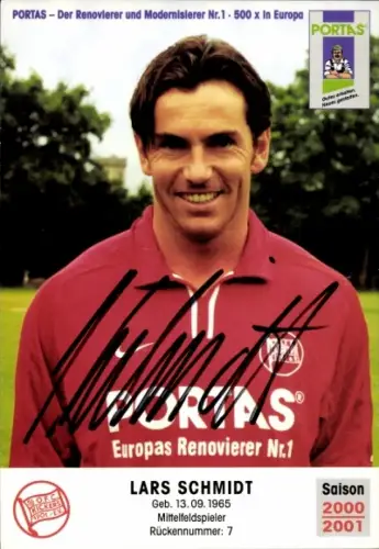 Autogrammkarte Fußballer Lars Schmidt, Kickers Offenbach, Autogramm