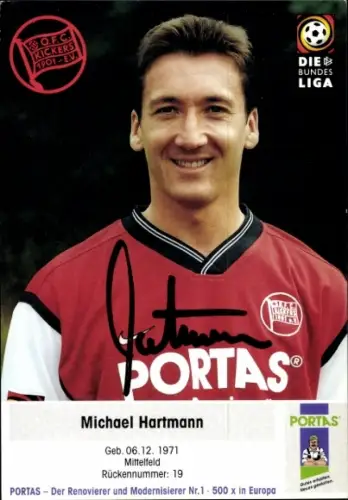 Autogrammkarte Fußballer Michael Hartmann, Kickers Offenbach, Autogramm